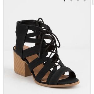Black lace up sandals
